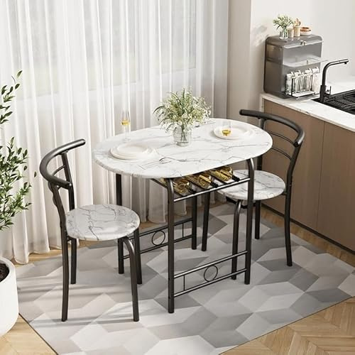 Shahoo 3-Piece Dining Table Set for 2, Kitchen Breakfast Nook Set