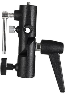 LIGIGWASH Soporte para Flash H Tipo de Metal con Rotación para Paraguas Soporte Profesional para Iluminación Fotográfica Compatible con Trípodes