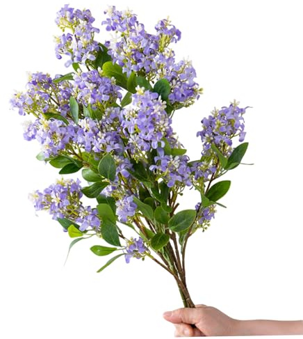 AZIDWERYQ 4 pezzi di fiori lilla da 30 pollici artificiali realistici lilla viola con gambo lungo fiori di seta fai da te amichevoli per composizione, matrimonio, casa
