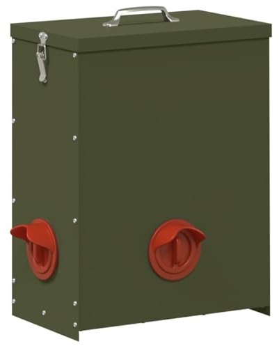 vidaXL Hühnerfütterer Olive Grün 32,5 x 20,5 x 43 cm
