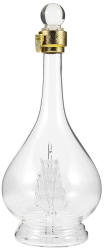 Angoily Decantador de Licor de Vidrio Soplado a Mano 500 Ml Diseño Creativo de Barco Vela Transparente para Whisky y Vino Botella Decorativa Adecuado para Bar Hogar y Hotel