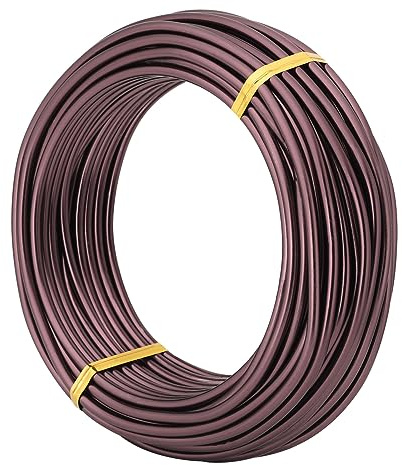 Bonsai Training Wire,250g Brown 9 Gauge (3.0mm) Anodized Aluminum Craft Wire 12.6m, Flexible Armature Wire for Bonsai, Sculpting, Jewelry Making, Wrapping & DIY Projects，Choose Your Size(Brown-3.0mm)