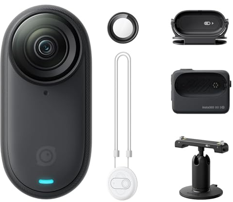 Insta360 GO 3S 64GB Midnight Black – 4K Tiny Portable Vlogging Camera, Hands-Free POVs, Mount Anywhere, FlowState Stabilization, 140 Min Battery Life, 10m Waterproof