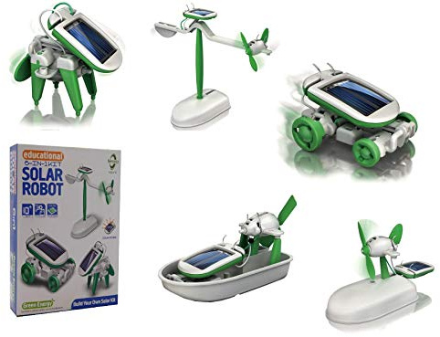 6 in 1 Educational ‘do it yourself kit' Solar Kit to Build Robot Toy Car Plane Puppy Airboat Windmill