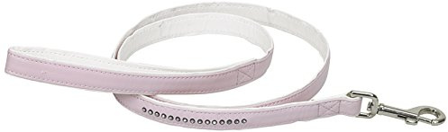 CHAPUIS SELLERIE SLA539 Hunde- und Katzenleine - Leder-Imitat mit rosa Strass-Steinchen - Breite 12 mm - Länge 1,20 m - Größe XS