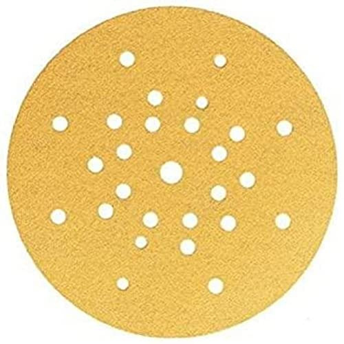 Mirka abrasive sheets Gold sanding paper Ø 225mm P120 25 pack | Compatible with drywall wall and ceiling sanders hook and loop attachment for sanding plaster filler chipboard wood varnish