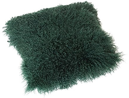 Reissner Lammfelle Tibet Lammfell Kissenbezug langflorig 40x40cm JAY24 Farbe dunkelgrün