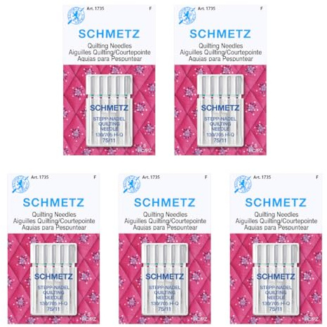 25 Quilten Schmetz Nähmaschinennadeln 130/705H h-q Größe 75/11
