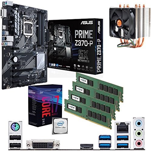 Components4All Intel Coffee Lake Core i7 8700k 3.7GHz (4.7GHz Turbo) CPU, ASUS Prime Z370-P Motherboard, 32GB 2400MHz Crucial DDR4 RAM & ThermalTake Contac21 Cooler Pre-Built Bundle