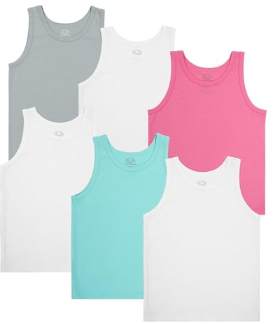 Fruit of the Loom girls Undershirts (Camis & Tanks) Undershirt, Toddler Tank - 6 Pack Assorted, 4-5T US