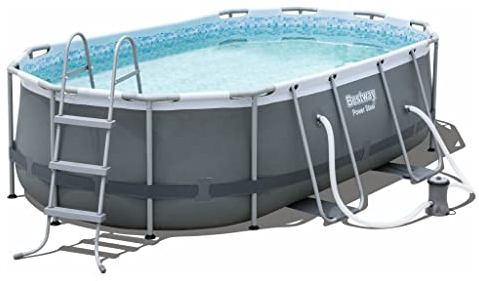 Bestway 56620-3 Set de Piscina Fuera de Tierra Power Steel Ovalado de 427 x 250 x 100 cm