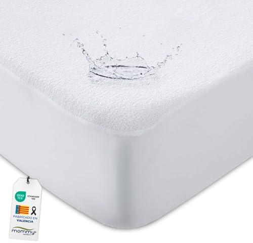 Protector de Colchones 150x190 cm - Funda colchón Impermeable - Altura 30 cm -Cubre colchón Ajustable Rizo Transpirable - Funda colchón Lavable + Esquinas Elásticas - Hipoalergénico- MOMMY CONFORT