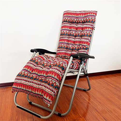 Morbuy Deckchair Auflagen für Gartenliegen, Sonnenliege Kissen Tragbare Garten Innenhof Gepolstertes Bett Relax-Liegestuhl Sitzauflage für Deckchair, Innen, Außen (48x170x8cm,Roter ethnischer Stil)