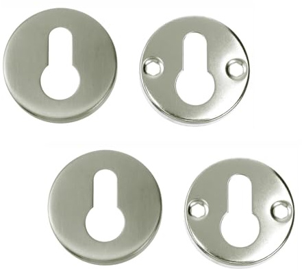 Schlüssellochabdeckungs-Set, runde Rosetten, Einsteckschlossabdeckung mit Sockel für europäische Standardschlösser (Edelstahl)