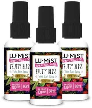 Lu-Mist 3x 60ml Limited Edition Toilet Bowl Spray - Pack of 3 - Fruity Bliss