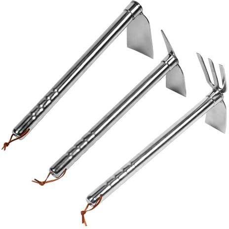Bafnsiji 3 Stück Hacke Gartenwerkzeug, Gartenarbeit Rechen Schaufel, Garten Kleine Hand Digger, Pick Axe, 3 Zinken Gartengabel für Gartenerde, Grabe Hacke Gartengeräte