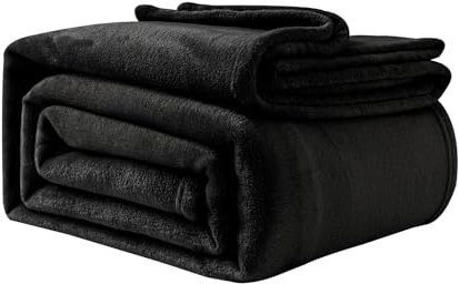 Good Nite Kuscheldecke Flauschige Fleecedecke 200 x 230 cm Tagesdecken Sofadecke Weiche Große Decken und Überwürfe für Erwachsene Überwürfe für Sofas Warm Maschinenwaschbar Schwarz
