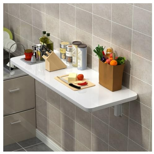 HFFAIWM Tavolo da Cucina e da Pranzo Pieghevole A Parete, Scrivania e Scaffale Galleggiante, Risparmio di Spazio per Lo Studio (120x40cm)