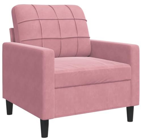 vidaXL Sofá Individual de Terciopelo Rosa 60 cm, sillón de televisión, sillón de descanso, sofá de relax
