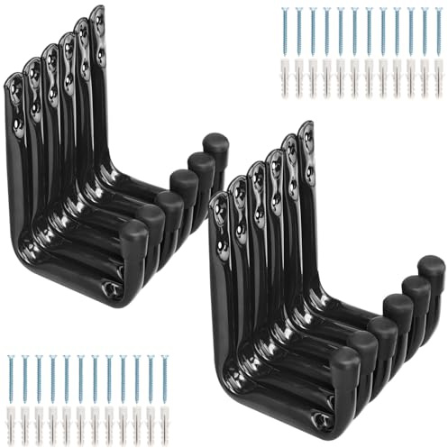 Moundnaik 12 Stück Werkzeug Garage Haken, Garten Werkzeug Aufbewahrung Organizer, Heavy Duty Garage Wandhalterung Aufhänger Haken für Schläuche, Fahrräder, Rasenmäher (schwarz, 11,5 cm x 8,9 cm)