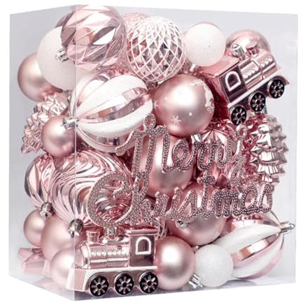 Christbaumschmuck - Weihnachtskugeln | Weihnachtsschmuck | Weihnachtskugeln Ornamente | Hängende Kugeln Kugeln Ornamente Dekoration Set Bemalen & Glitzernde Anhänger Deko
