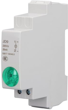 Industrielle Anzeigeleuchte, DIN-Schienenmontage, LED-Anzeigeleuchte, Schaltkreis-Signalanzeige für Verteilerkasten, CNC-Drehmaschinen, Werkstätten, AC DC 230 V (GREEN)