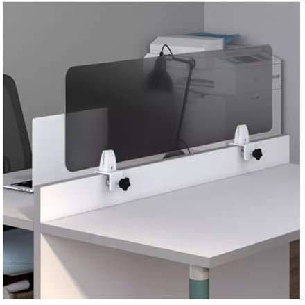 Desk partition,Acrylic Desk Privacy Panel Portable Free Standing Screen for Office and Library Visual Distractions Guard Desktop Partition Tabletop Barrier Separate Board for Cubicle Mounte