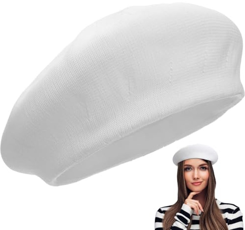 GALPADA Spring Summer Women Beret Hat Thin French Beret Soft and Breathable Straw Beret for Adults