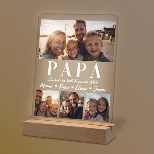 Yuweli Fotogeschenke | Personalisierte Geschenke für Papa | Geschenk zum Vatertag | Geschenke mit eigenem Foto | Geschenk für Vater | Acrylglas