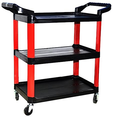 Carrello multiuso con 3 ripiani per lavaggio auto, carrello di servizio per meccanica, garage, magazzino, negozio di bellezza auto, stazione mobile da lavoro