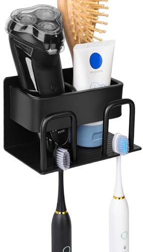 Portaspazzolino elettrico, 2 slot porta spazzolini da denti, supporto per spazzolini da denti, supporto da parete, supporto per spazzolino elettrico, supporto per spazzolino da denti