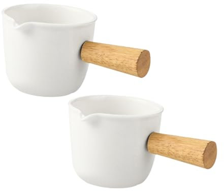 Warmhm 2pezzi Mini Lattiera Piccole Brocche Per Latte Salsa e Versatile Per Utilizzare Dessert e Condimenti