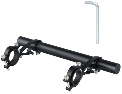Luxvara FahrradLenker Erweiterung, Aluminium-Lenkerverlängerung für 20-32mm, Universeller Lenker für Licht, GPS, Actionkamera und Handyhalter, Schwarz