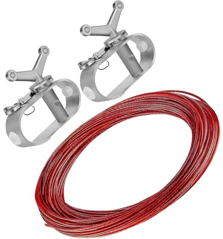 mophrati Pool Cover Cable Winch Kit 100ft/130ft/150ft Loaded Ratchet Sleeve Tightener Plastic Coated Steel Fastener Ground