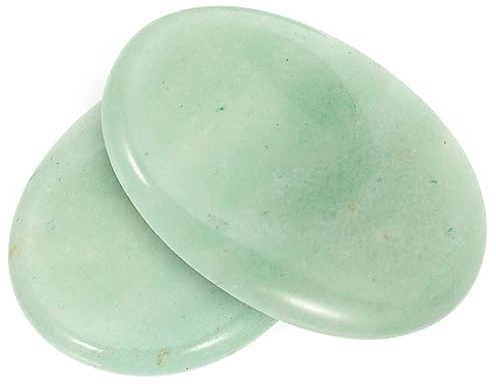 KAILIKETIY 2Pcs Natural Thumb Stone Set Portable Massage Stones for Stress Relief Mini Scraping Plate for Finger Massage for Household Use