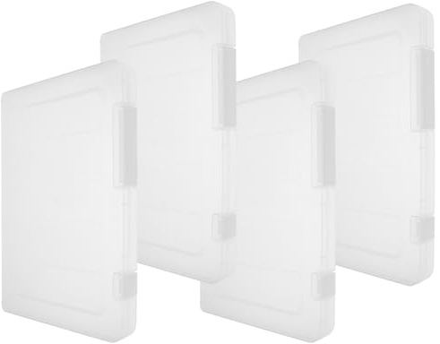 POPETPOP Boîte De Rangement A5 Avec Couvercle Transparent Boîte De Classement Portable Pour Documents Photos Et Scrapbooking Organiseur De Bureau Et Maison Lot De 4 9.53 X 6.69 X 0.79 in