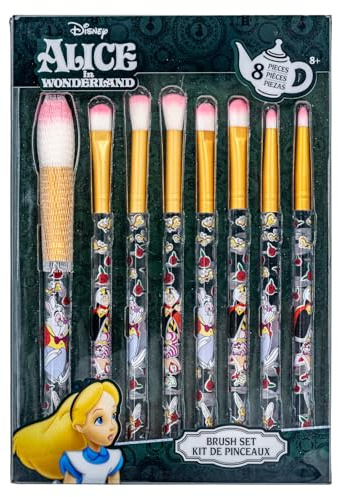 Alice in Wonderland Set 8 Brochas Maquillaje Sombra, Colorete e Iluminador