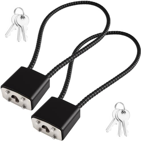 2 Stück Kabelschloss mit Schlüssel, Robustes Vorhängeschloss mit Langem Bügel, Kabelbinder Schloss Fahrrad, Drahtschloss Vorhängeschlösser mit Schlüssel für Koffer, Tor, Fahrrad, Schließfach