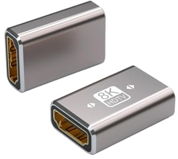 2 Piezas Conector Hdmi Hembra Hembra, Adaptador Hdmi 8K, Acoplador 2.1 Compatible con 8K@60Hz y 4K@120Hz, Plug and Play, Conexión Estable y Duradera, Ideal para TV Box, PS4, Xbox, PC, HDTV, Monitor