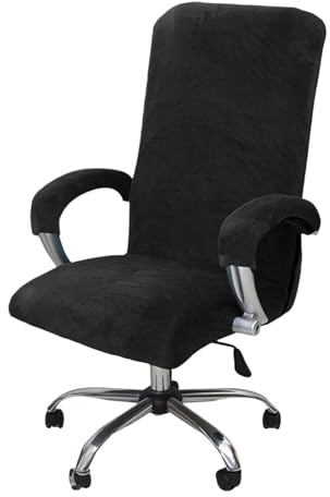 Tintoke Fundas Elásticas Para Sillas De Oficina Con Reposabrazos, Fundas De Silla De Ordenador Y Gaming, Color Negro, Ajuste Perfecto Y Lavables