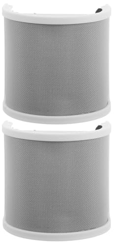 Zerodeko 2Pcs White Mic Pop Filter Windshield with Metal Mesh and Sponge Layer – Studio Microphone Windscreen Cover for Vocal Recording, Streaming, and Podcasting