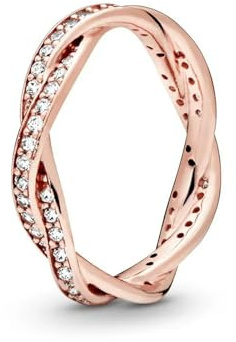 925 Sterling Silver Lyx Utsökt roséguld Hjärtform Fyrkantig Kronring Klassisk glänsande dam