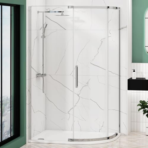 Chelsea 1000 x 800mm Single Door Offset Quadrant Shower Enclosure Walk in Corner Cubicle Screen 8mm Easy Clean Glass, 1950mm Tall