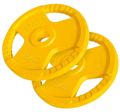 Gorilla Sports® Disques de Poids - Individuel/Ensemble 1,25kg, 2,5kg, 5kg, 10kg, 15kg, 20kg, 25kg, 30kg Poids, 30mm, Multicolore - Disques d'Haltères, Ensemble de Plaques, Haltérophilie, Musculation