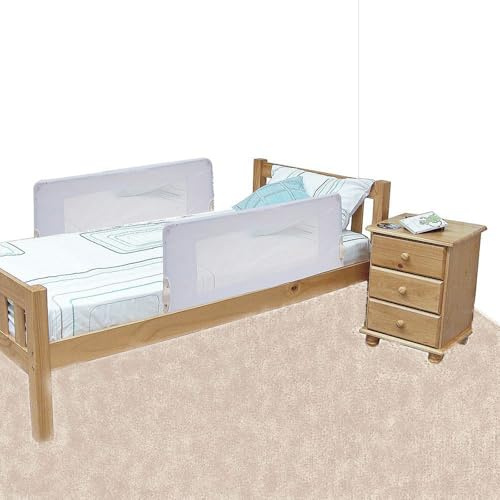 Safetots Doppelseitige Bettgitter, Weiß, 100cm breit x 40cm hoch, Bettschutzgitter für Kleinkinder zur Sicherheit, sicheres Kindergitter für Betten, Bettschiene für Jede Seite des Bettes