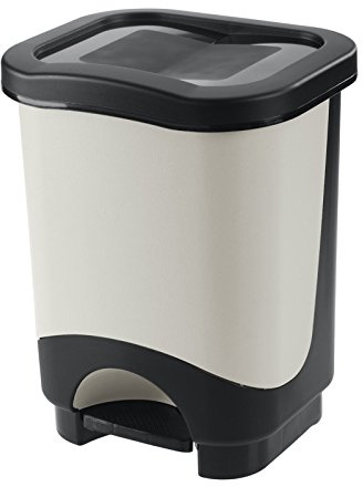 Tontarelli Pattumiera a Pedale, 24 L, Idea Nero/Crema