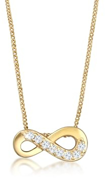 Elli PREMIUM Halskette Damen Infinity Unendlich Liebe Topas in 585 Gelbgold