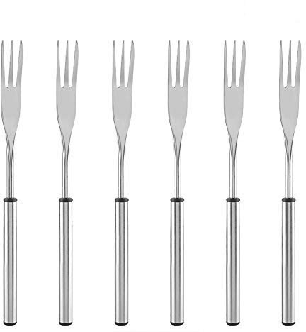 Mumusuki 6-Piece Fondue Forks Set, Stainless Steel Heat Proof Forks for Chocolate Cheese Meat Fondue, BBQ Skewers and Dessert Serving, Dishwasher Safe
