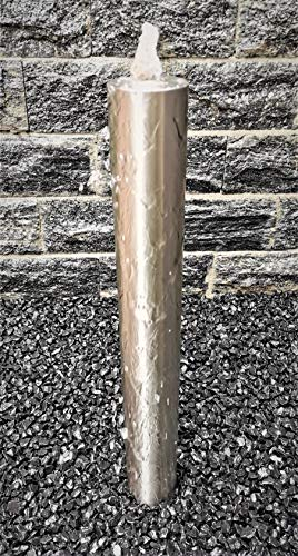 Säulenbrunnen rund 80/10 cm Edelstahl matt gebürstet Komplettset Säule Wasserspiel