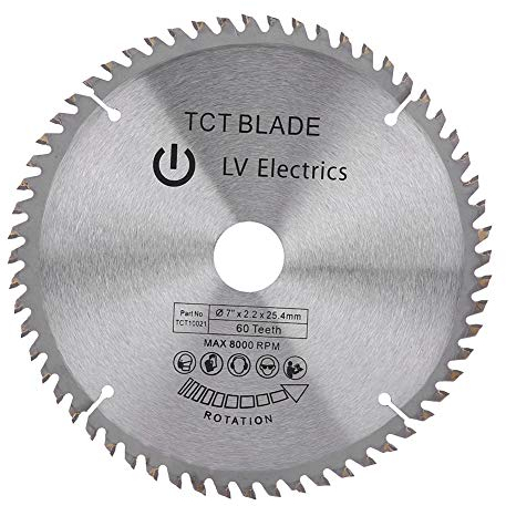 Sägeblatt, 60 Zähne 254 x 22 mm Silberkarbid Kreissägeblatt Schneidscheibe mit 1 Stück Rundring zum Schneiden von Holz und Kunststoff